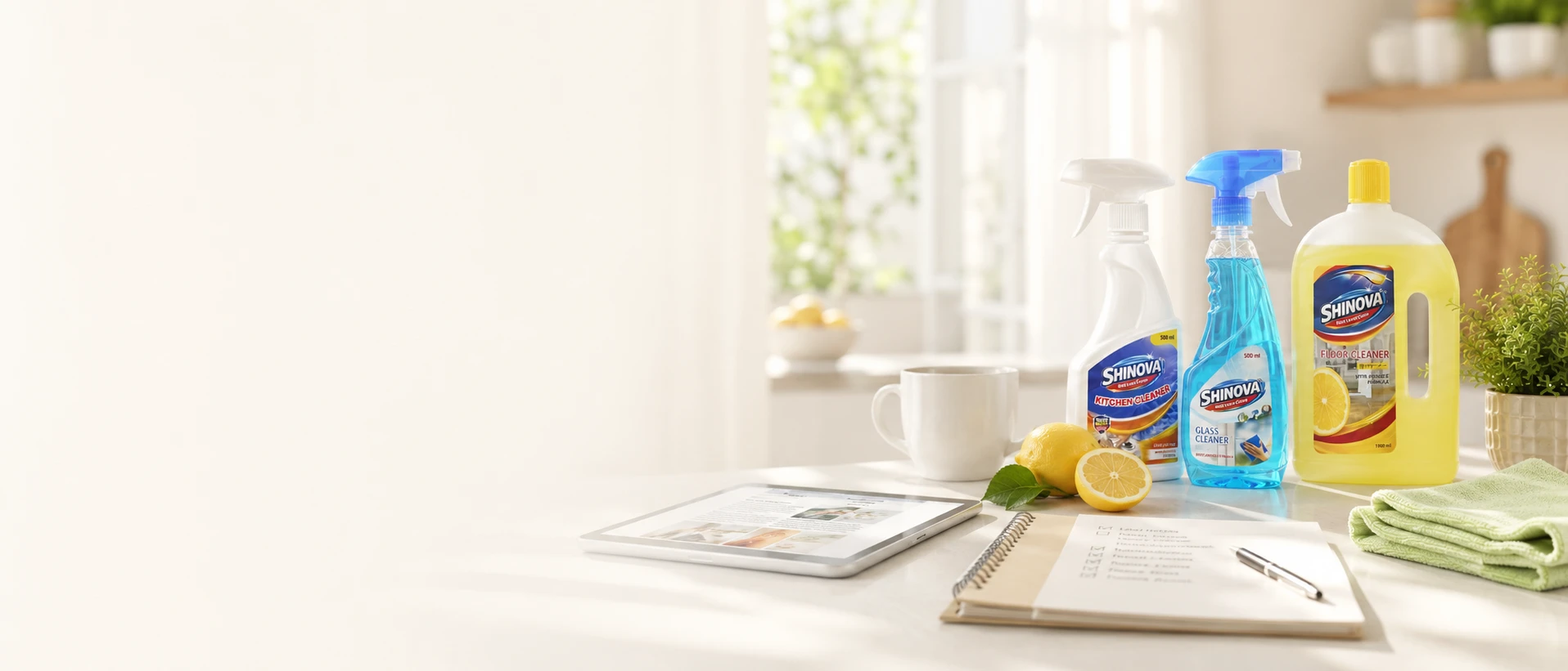 Shinova cleaning products for everyday home care