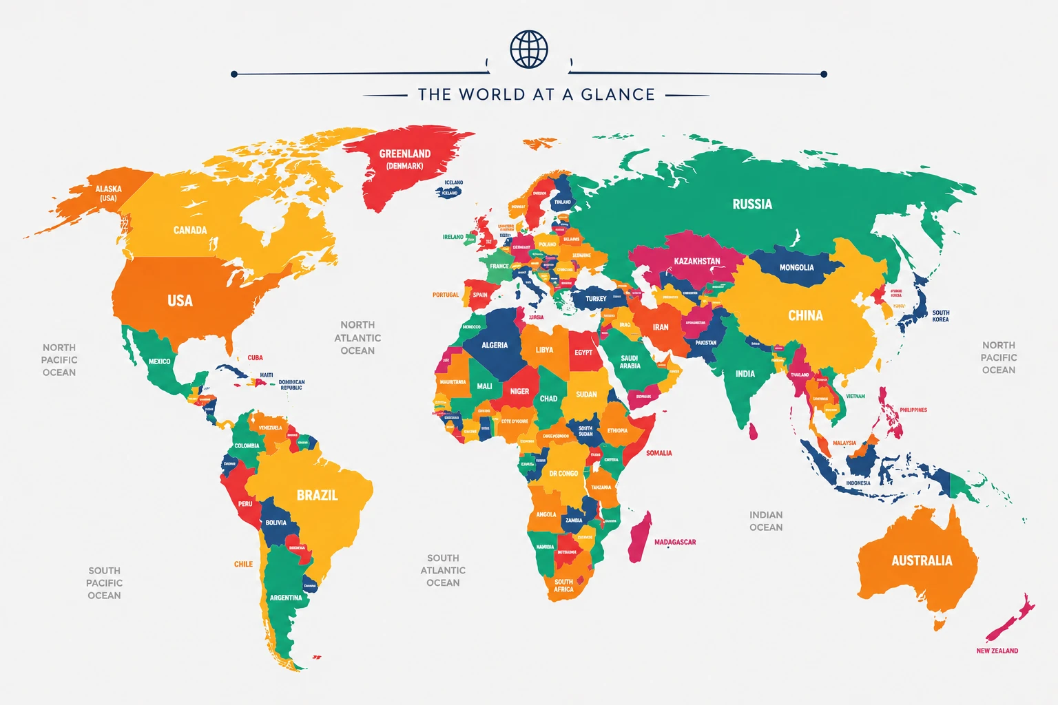 World map countries served