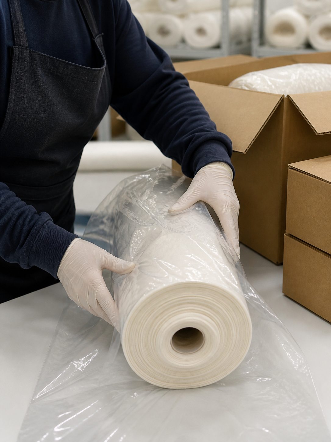 Packaging stage of the Servoknit manufacturing process