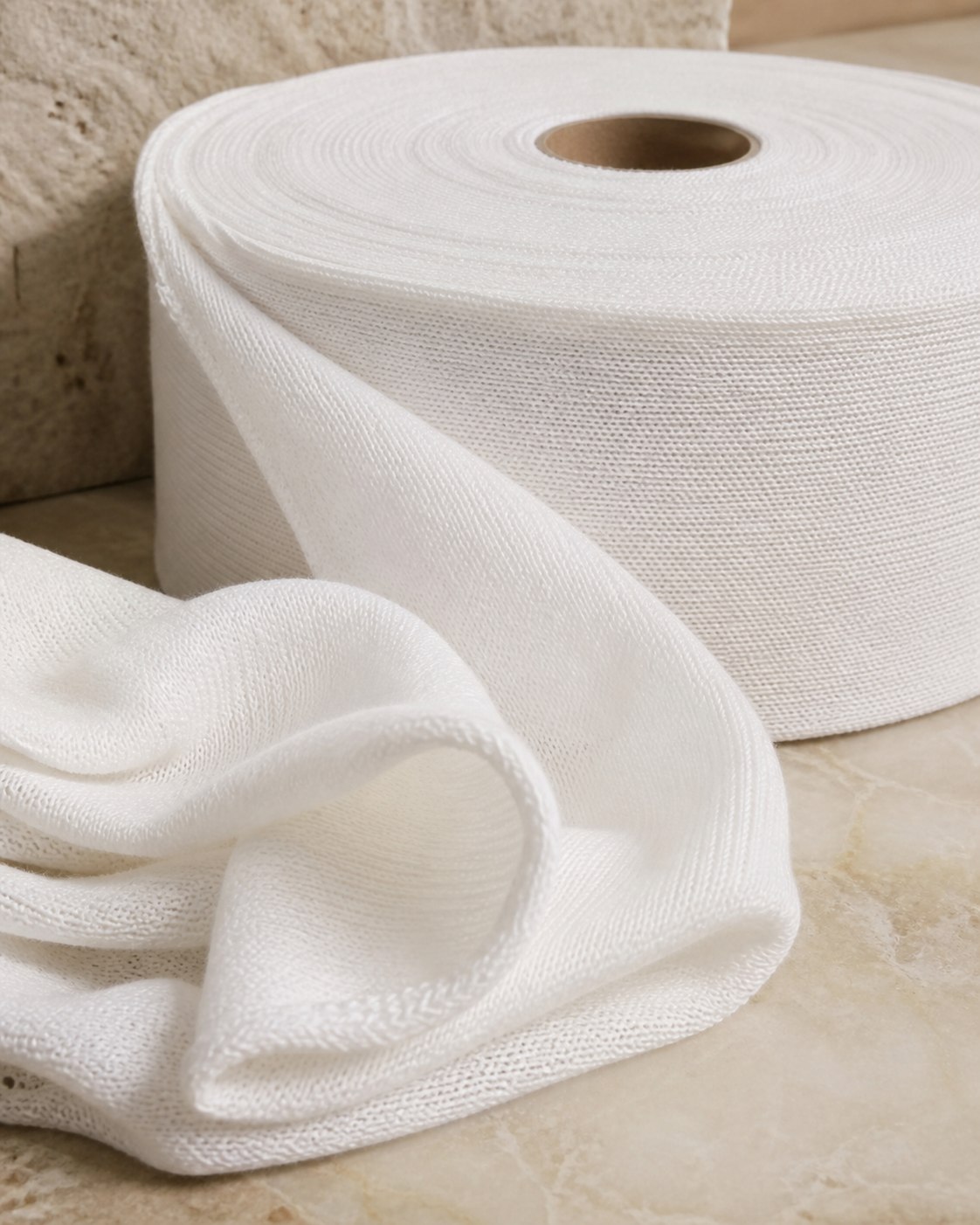 Stockinette knitted cotton fabric