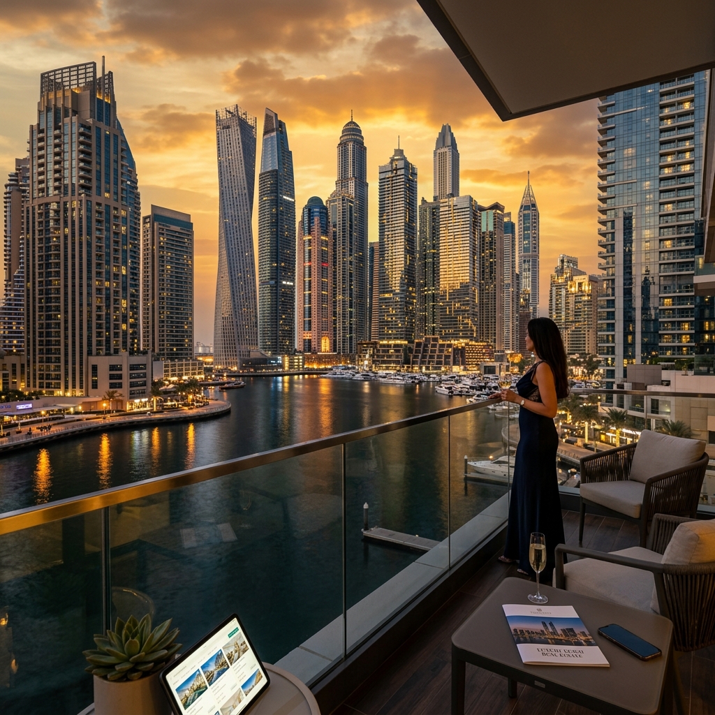 International luxury real estate investment and global skyline