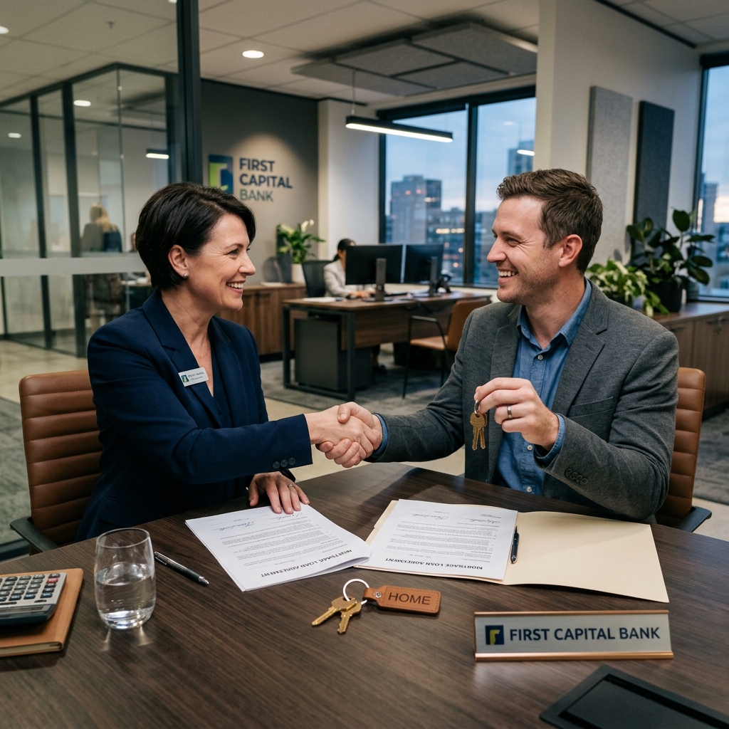 Property home loan consultation and mortgage agreement