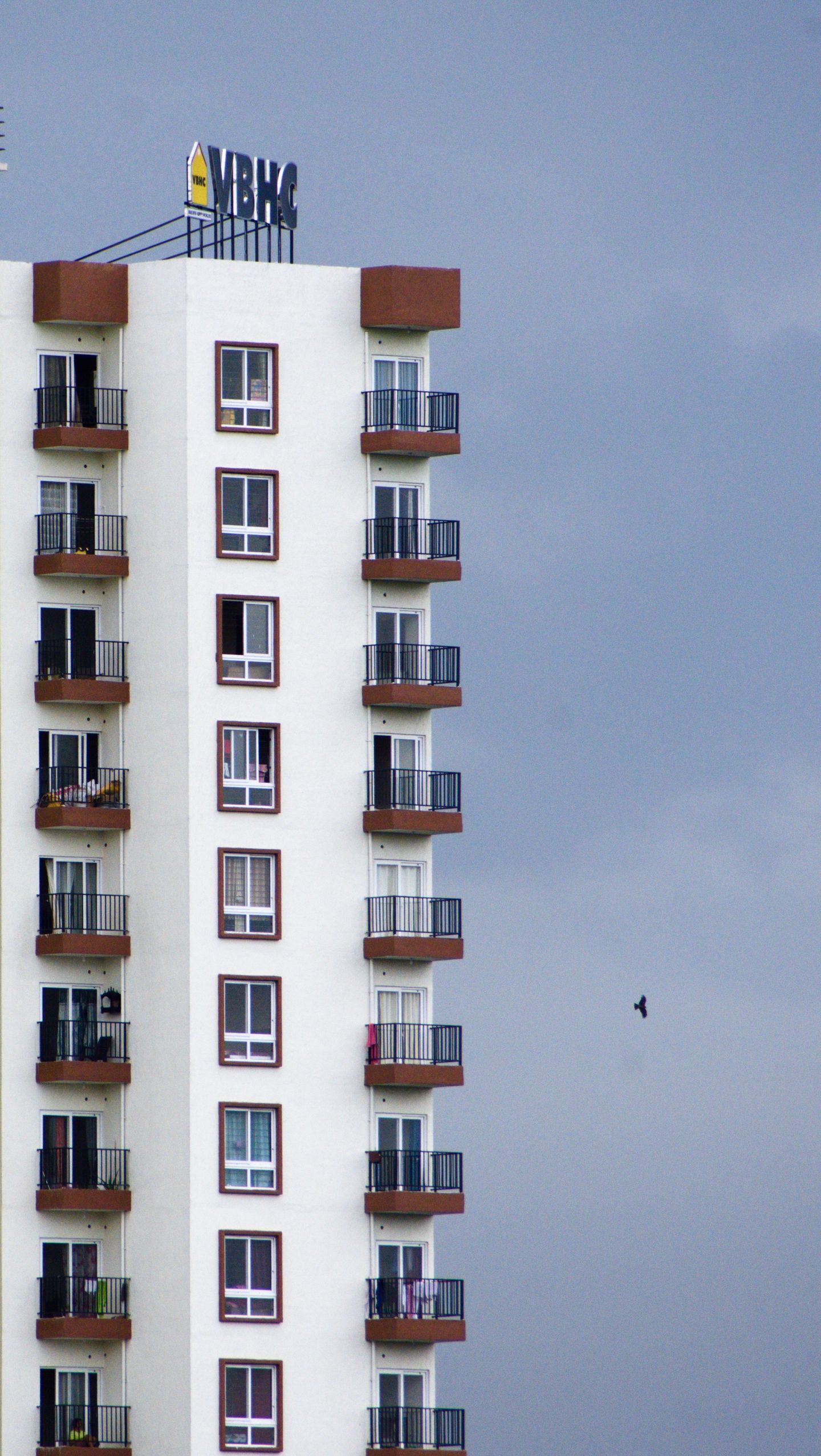 Balconies and architectural details of a Bengaluru apartment building