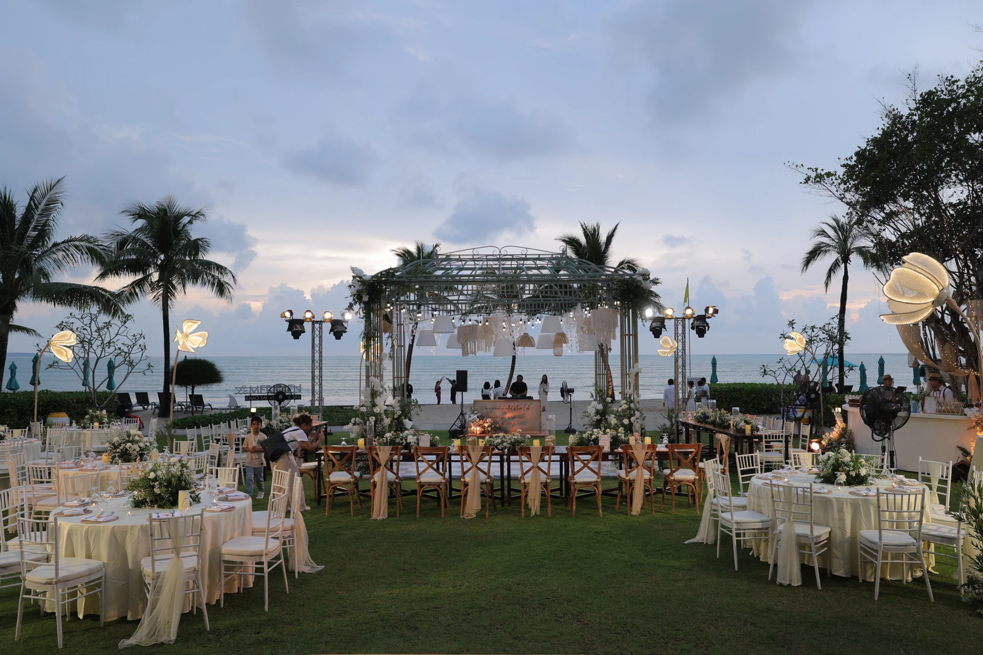Beachfront wedding ceremony setup at Khao Lak, Thailand